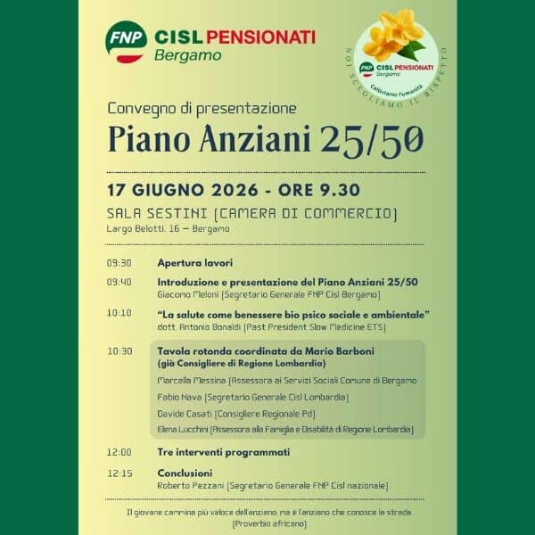 Lo sguardo dei pensionati della Cisl al 2050
