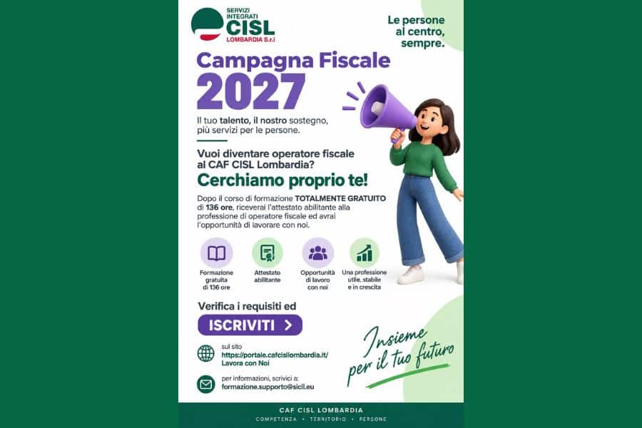 operatori fiscali per il Caf Cisl